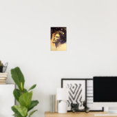 Jezus in de Cosmos door Mucha AI Generated Art Poster (Thuiskantoor)