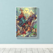 Jezus in de hemel canvas afdruk (Insitu (Houten vloer))