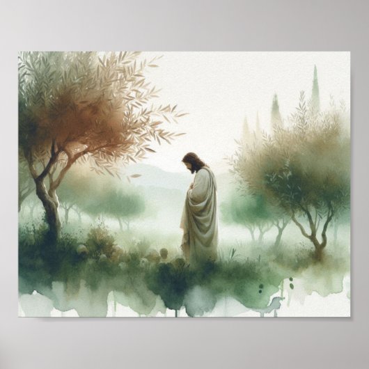 Jezus in de hof van Getsemane Poster (Voorkant)