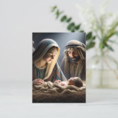 Jezus in de kribbe | Kerst van de godsdienst Briefkaart (Staand voorkant)