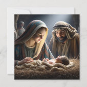 Jezus in de kribbe | Kerst van de godsdienst Kaart (Voorkant)