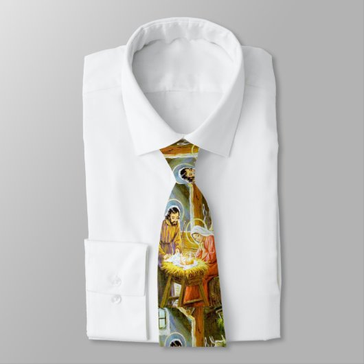 Jezus in de kribbe kerststal stropdas (Gebonden)