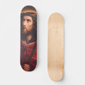 Jezus in de kroon van doornen persoonlijk skateboard (Voorkant)