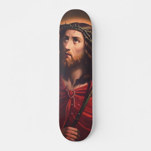 Jezus in de kroon van doornen persoonlijk skateboard (Voorkant)