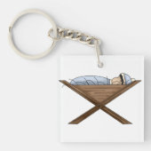 Jezus in de Manger Sleutelhanger (Voorkant)