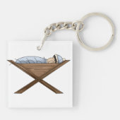 Jezus in de Manger Sleutelhanger (Achterkant)