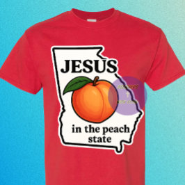 Jezus in de Perzikstaat - Christelijk T-shirt