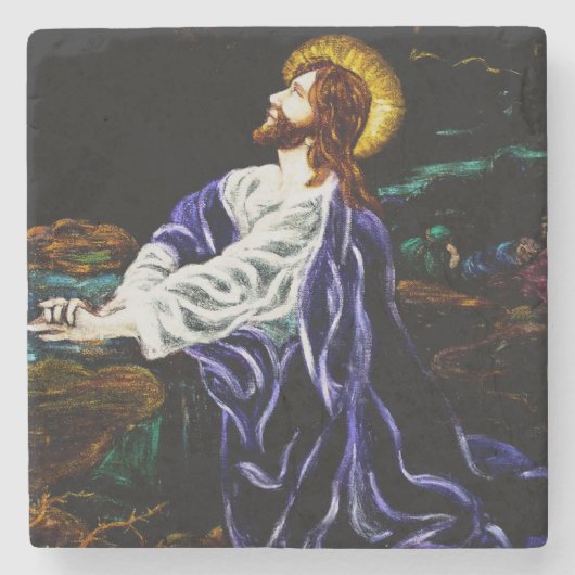 Jezus in de tuin van Gethsemane Stenen Onderzetter (Voorkant)