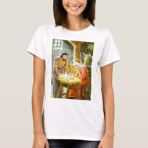 Jezus in de woelige kerstsfeer t-shirt