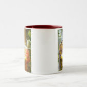 Jezus in de woelige kerstsfeer tweekleurige koffiemok (Center)