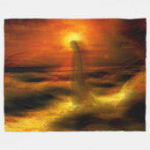 JEZUS in de WOLKEN Fleece Deken (Voorkant (Horizontaal))
