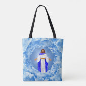 Jezus in de wolken tote bag (Achterkant)