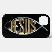 Jezus in een vissymbool Case-Mate iPhone case (Achterkant (horizontaal))