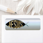 Jezus in een vissymbool etiket (Insitu)