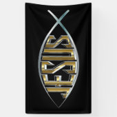 Jezus in een vissymbool spandoek (Verticaal)