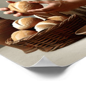 Jezus in eenzaamheid breekt heilig brood poster (Hoek)