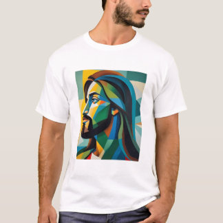 Jezus in groene kubisme 6 t-shirt
