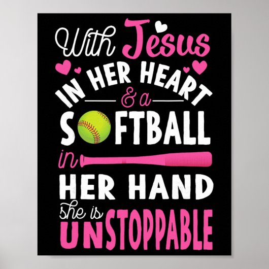 Jezus in haar hart Zachte Hand Grappige kan Gesche Poster (Voorkant)