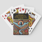 Jezus in heerlijkheid tussen de bergen pokerkaarten (Achterkant)