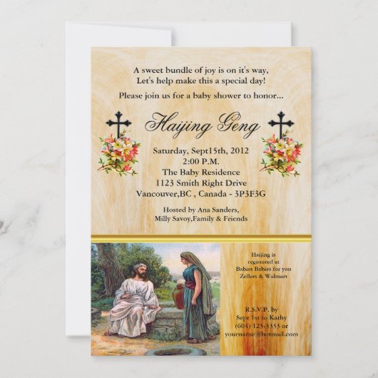 Jezus in het goed Christelijke Baby shower Kaart (Voorkant)
