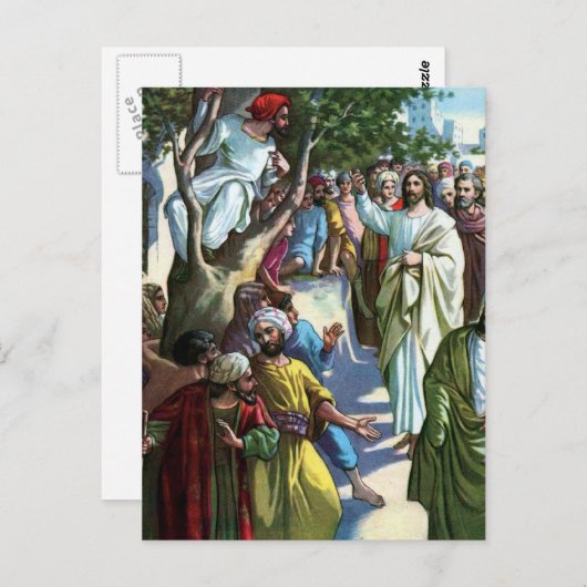 Jezus in het huis van Zaccheus Briefkaart (Voorkant / Achterkant)
