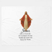 Jezus in het Rood en Wit Fleece Deken (Voorkant (Horizontaal))