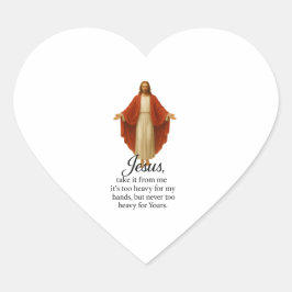 Jezus in het Rood en Wit Hart Sticker