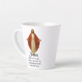 Jezus in het Rood en Wit Latte Mok (Linkerhoek)