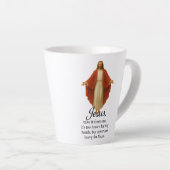 Jezus in het Rood en Wit Latte Mok (Rechterhoek)
