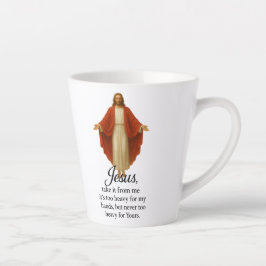Jezus in het Rood en Wit Latte Mok
