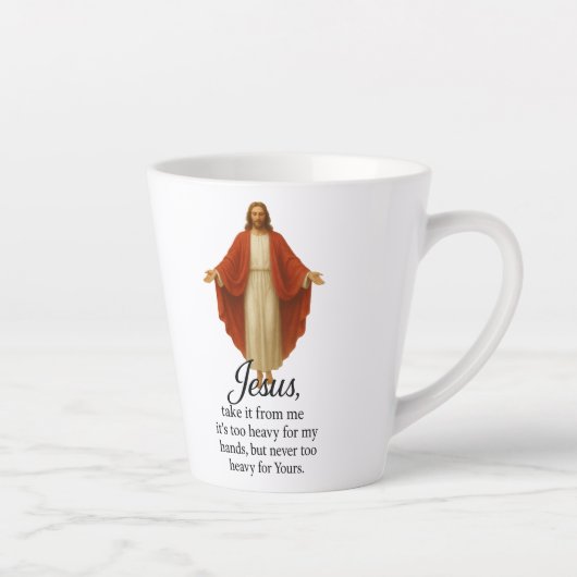Jezus in het Rood en Wit Latte Mok (Rechts)