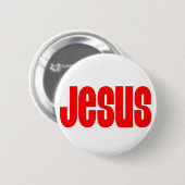Jezus in het rood ronde button 5,7 cm (Voorkant /achterkant)