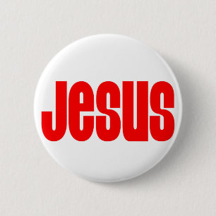 Jezus in het rood ronde button 5,7 cm