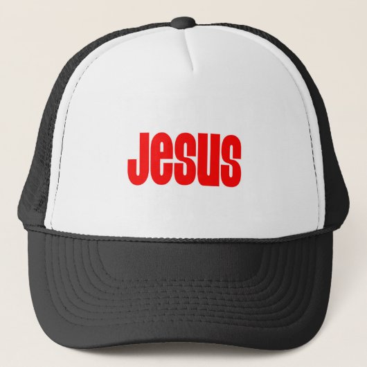 Jezus in het rood trucker pet (Voorkant)