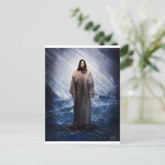 Jezus in het storm briefkaart (Staand voorkant)