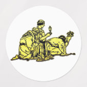 Jezus in Manger 3Wisemen Isaiah 9:6 Gold Kerstmis Labels (Design 2)