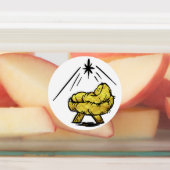 Jezus in Manger 3Wisemen Isaiah 9:6 Gold Kerstmis Labels (Aangebracht)