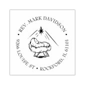 Jezus in Manger Kerstster Religieus Rubberstempel (Afrduk)