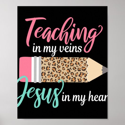 Jezus in mijn hart Christelijke T Poster (Voorkant)