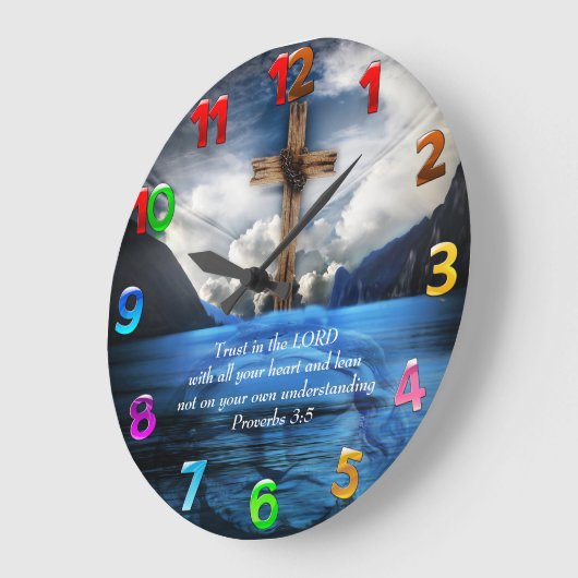 Jezus in rimpelwater Proverbs 3:5 Grote Klok (Hoek)