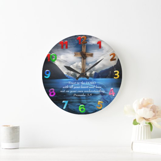 Jezus in rimpelwater Proverbs 3:5 Grote Klok (Huis)