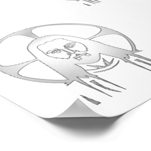 Jezus in Silver Poster (Hoek)