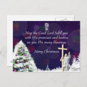 Jezus in sneeuw feestdagenkaart (Voorkant / Achterkant)