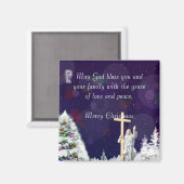 Jezus in sneeuw magneet (Voorkant / Achterkant)