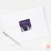 Jezus in sneeuw vierkante sticker (Envelop)