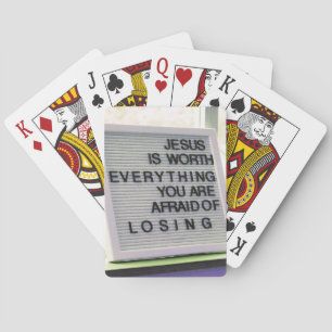 Jezus is Alles Waard Christelijk Bord Pokerkaarten
