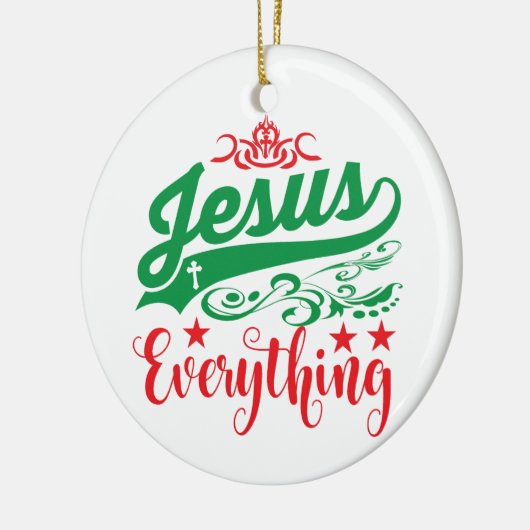 Jezus is alles wat Christelijk is met Kerstmis God Keramisch Ornament (Links)