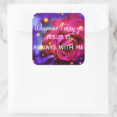 Jezus is altijd bij mij - kleurrijke Roos-stickers Vierkante Sticker (Tas)