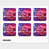 Jezus is altijd bij mij - kleurrijke Roos-stickers Vierkante Sticker (Vel)