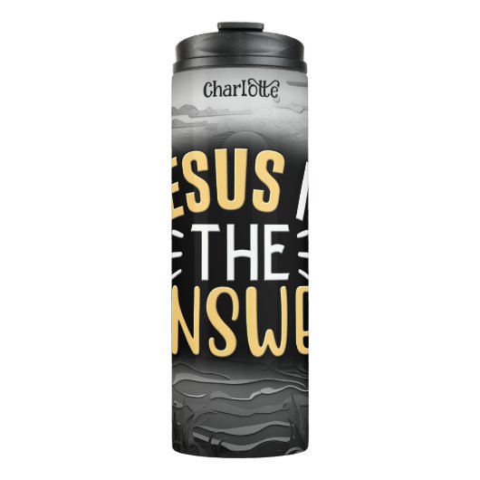Jezus is altijd het antwoord thermosbeker (Voorkant)